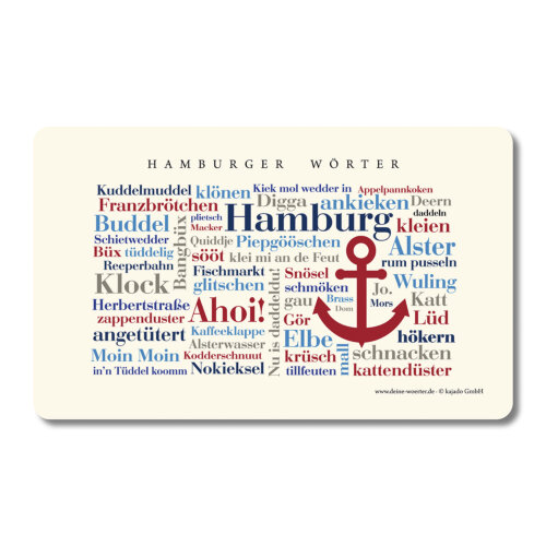 Moin,moin - die schönsten Wörter Hamburgs sind nun auf einem Brettchen zu finden.