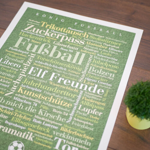Das Poster mit Fußball Wörtern für Fussball Fans
